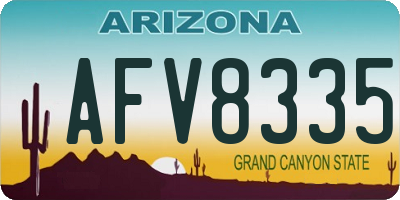 AZ license plate AFV8335