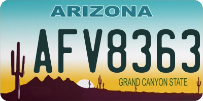 AZ license plate AFV8363