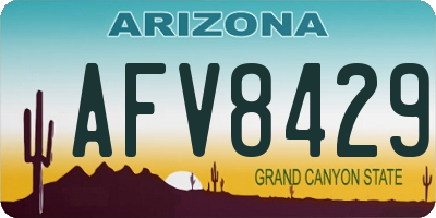 AZ license plate AFV8429