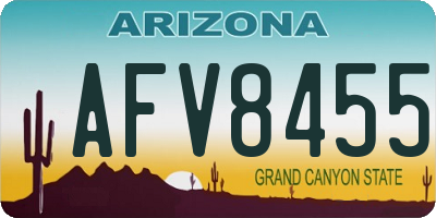 AZ license plate AFV8455
