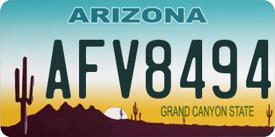 AZ license plate AFV8494