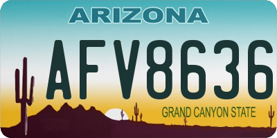 AZ license plate AFV8636