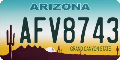 AZ license plate AFV8743