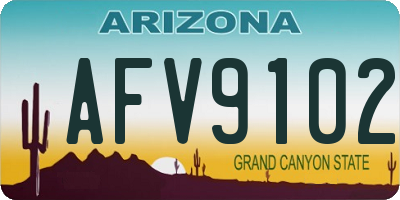 AZ license plate AFV9102