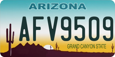 AZ license plate AFV9509