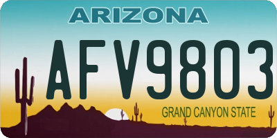 AZ license plate AFV9803