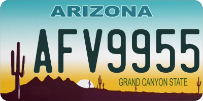 AZ license plate AFV9955