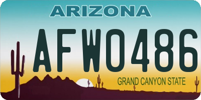 AZ license plate AFW0486