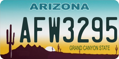 AZ license plate AFW3295