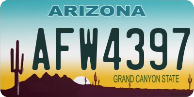 AZ license plate AFW4397