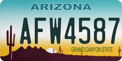 AZ license plate AFW4587