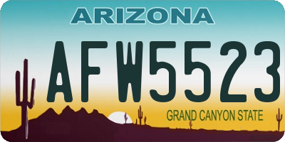 AZ license plate AFW5523