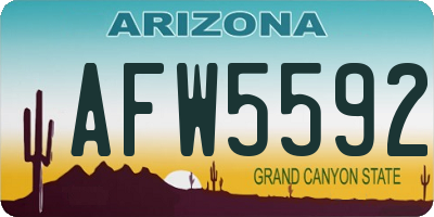 AZ license plate AFW5592