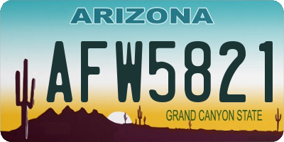 AZ license plate AFW5821