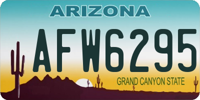 AZ license plate AFW6295