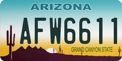 AZ license plate AFW6611