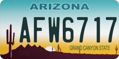 AZ license plate AFW6717