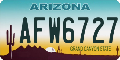 AZ license plate AFW6727
