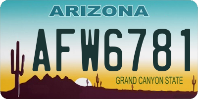 AZ license plate AFW6781