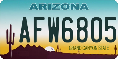 AZ license plate AFW6805