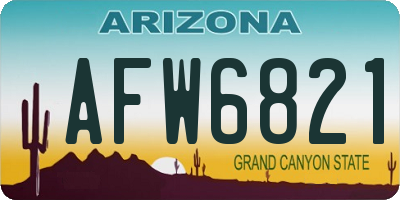 AZ license plate AFW6821