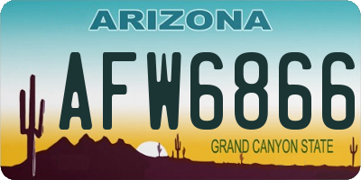 AZ license plate AFW6866