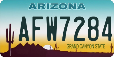 AZ license plate AFW7284