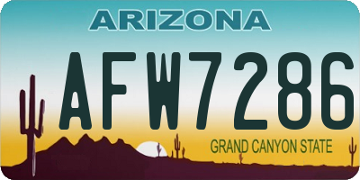 AZ license plate AFW7286