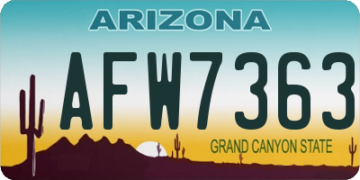 AZ license plate AFW7363