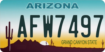 AZ license plate AFW7497
