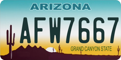 AZ license plate AFW7667