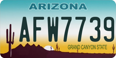 AZ license plate AFW7739