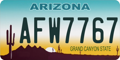 AZ license plate AFW7767