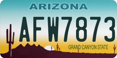 AZ license plate AFW7873