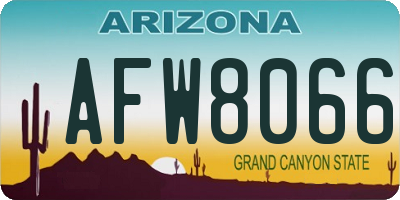 AZ license plate AFW8066