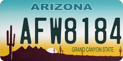 AZ license plate AFW8184