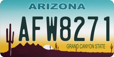AZ license plate AFW8271