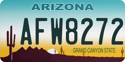 AZ license plate AFW8272
