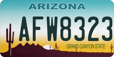 AZ license plate AFW8323