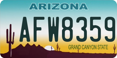 AZ license plate AFW8359