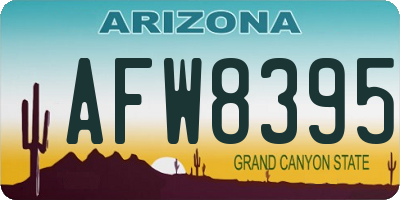 AZ license plate AFW8395