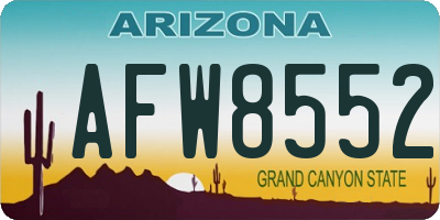AZ license plate AFW8552