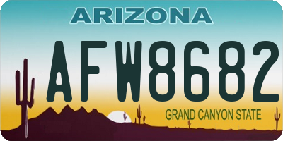 AZ license plate AFW8682