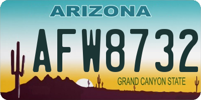 AZ license plate AFW8732