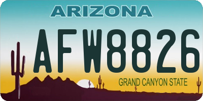AZ license plate AFW8826