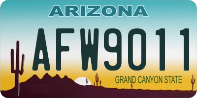 AZ license plate AFW9011