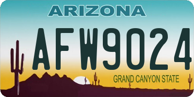 AZ license plate AFW9024