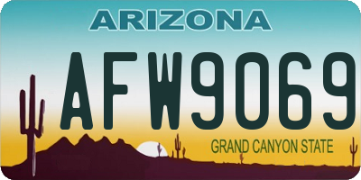 AZ license plate AFW9069