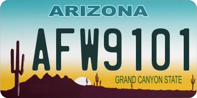AZ license plate AFW9101