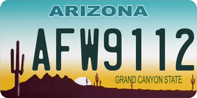 AZ license plate AFW9112